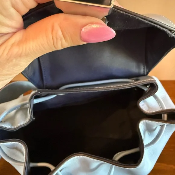 Coach Blue Leather Backpack with Drawstring Closure - Picture 7 of 12